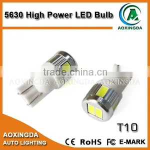 White T10 5630 6SMD High Power License 168 Wedge Heatsink LED Light Bulbs With Lens thumbnail-1