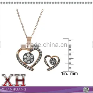 Grace Silver Heart Necklace Heart Silver Earrings Heart Jewelry Set for Women thumbnail-3
