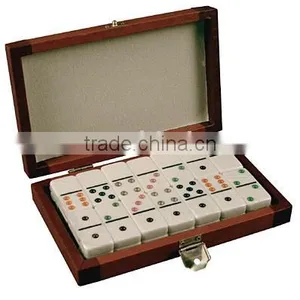 Leather Double Six Domino Set thumbnail-1