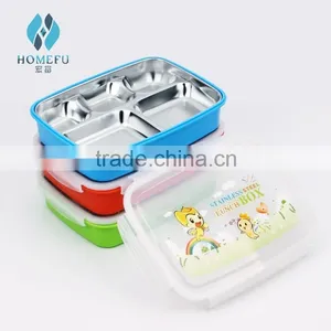 Take Away Stainless Steel Metal Body Covered With PP Plastic Food Storage Container Set thumbnail-1