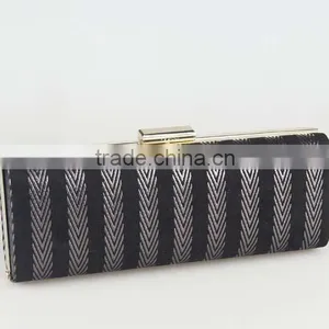 Fashion Elegant Ladies Striped pu Clutch Evening Bag thumbnail-5