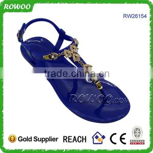 Summer 2016 Fashion Beige Crystal Women Flat Sandal Shoes thumbnail-4