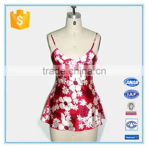 Fashion Women Floral Printed Sexy Satin Camisole thumbnail-1