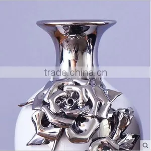 Black and White Wedding Electroplated Ceramic Vase With Flower thumbnail-5