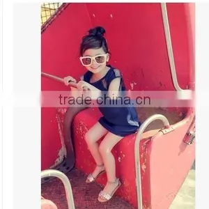 Kids Girls Dress Summer 2015 Lace Embroidery Dress Princess Rose Children Cotton Short Sleeved Dress thumbnail-2
