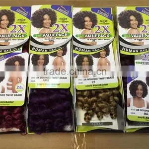 2X Bounce Twist Crochet Wand Curl Braid Hair Extensions Afro Kinky Synthetic Braiding Hair Jumbo Crochet Twist Box Braids Hair thumbnail-3