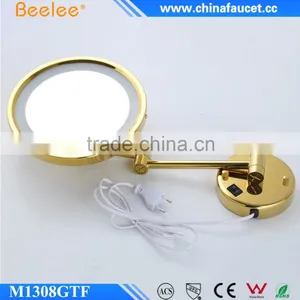 Beelee Golden Double Side Wall Mirror With EMC 3X Magnify Magic Mirror thumbnail-2