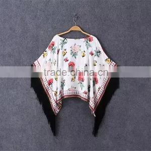 Customaize Elegant Design Sleeves With Tassel Ladies Tunic Top Wholesale thumbnail-2
