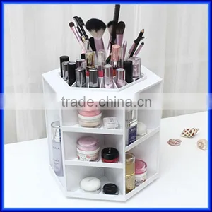 Hot Sell Pink Rotating Acrylic Cosmetic Organizer, Custom Plastic Storage Cosmetic Organizer thumbnail-1