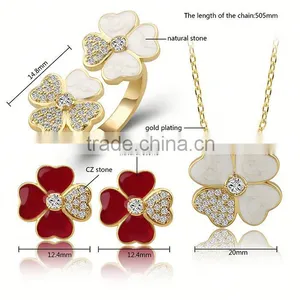 Best Selling Retail Items White Shell Enamel Jewelry Set thumbnail-6
