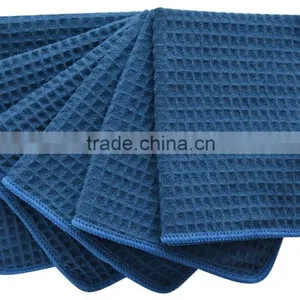 Sinland Microfiber Waffle Weave Kitchen Towels Dish Cloth 16inch X 24inch Navy Blue thumbnail-4