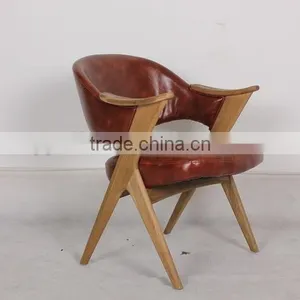 French Country Style Leather Chair for Living Room thumbnail-2