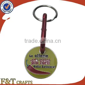 Beauty Supermarket Cart Metal Trolley Coin Keychain With Carabiner thumbnail-2