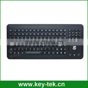 Custom IP65 Rated Ruggedized Usb Silicone Rubber Keyboard With IP68 Washable Optional Trackball+numeric Keys + 24 Function Keys thumbnail-1