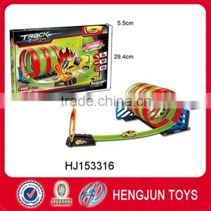 2016 Hot Wheels Stunt Track Challenge Plastic Racing Car Pullback Orbit Car Toy thumbnail-1