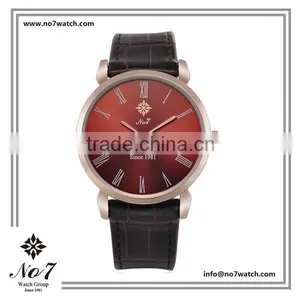 Stylish Quartz Timepiece for Man With Brown Genuine Leather Strap and Alloy Case thumbnail-1