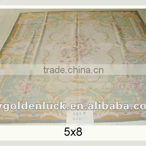 5x8 Fine 100% Hand Woven French Aubusson Rug thumbnail-1