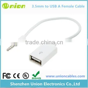 8 Inch Sync 3.5mm Male AUX Auxiliary Audio Plug Jack to USB Cord Converter Cable thumbnail-1