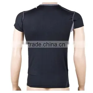 Men's Short Sleeve Sport Quick Dry Stretch Casual Moisture Wicking CompressedT-Shirts thumbnail-3
