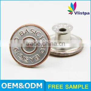 Round Letters Carving Logo Carved Snap Button Jewelry thumbnail-1