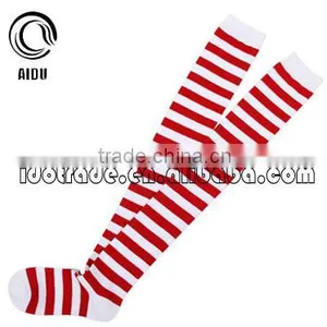 Red 100 Cotton Girls Socks Custom Design Long Women Socks Knee High Socks thumbnail-1