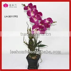 Potted Flowers Crafts Silk Orchid Artificial Fabric Flowers thumbnail-4