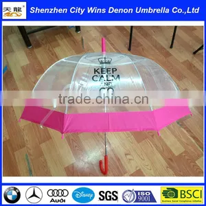 Wholesale Printed China Transparent Umbrellas With Plated Iron Ribs and Stick thumbnail-5