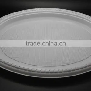 9*11inch Food Grade PS Plastic Oval Shape Dinner Plate thumbnail-1