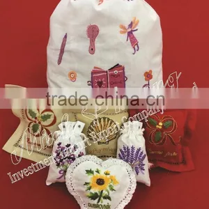 Full Size Cloths Bag With Hand Embroidery Air Fresh Flower Fragrant Bag Sets thumbnail-1