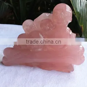 Natural Rock Hand Carved Rose Quartz Specimen for Sale thumbnail-1