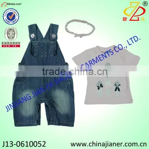 New Arrival Baby Clothes Set | Tshirt and Denim Overalls for 3-24M thumbnail-1
