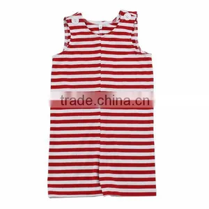 Wholesale 2016 Popular High Quality Soft Cotton Strip Fabric Baby Lime Striped Romper for Baby Girls thumbnail-4