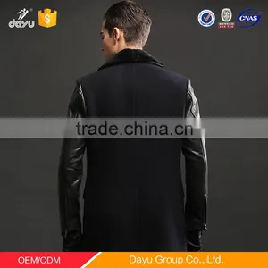 European Style Classic Wool Mid- Long Jacket, Men Cashmere Wool Coat thumbnail-2
