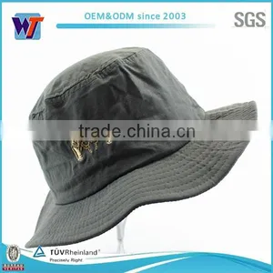 Grey Custom Logo Fahsion Wide Brim Bucket Hat thumbnail-2