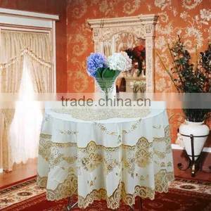 GOLDEN Crochet Vinyl Lace Table Cloth - 60*90" thumbnail-2