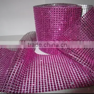 Fashion Silver Color Decorative Poly Mesh Ribbon Hot Diamante Style Ribbon Wrap Crafting Bridal thumbnail-2