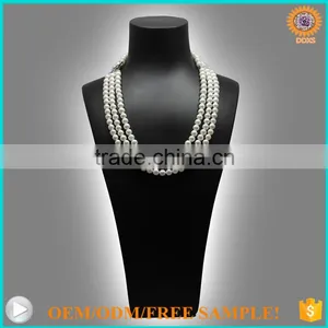 Fashion Multi Strand 6mm White Faux Pearl Necklace thumbnail-1