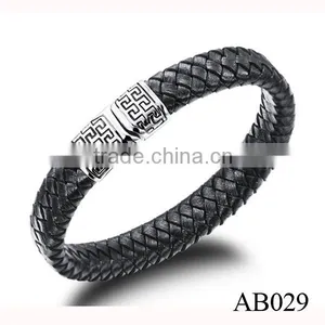 New Products 2016 Stainless Steel Custom Bracelet With PU Leather Manufacturer thumbnail-4