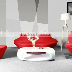 Fiberglass Coffee Table White thumbnail-1