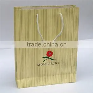Matt Gold Color Cotton Handle Paper Bag Printing OEM Supplier With Lower Price thumbnail-1