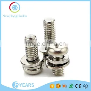 Steel Cross Recessed Pan Head Combination Screws With Spring Washer thumbnail-2