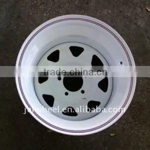 Eight Spokes White Steel Trailer Wheel of 15x10'' thumbnail-1