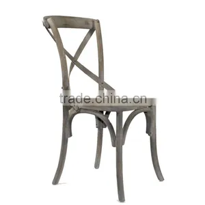 Best Price High Living Room Cross Back Arm Home Useful Dining Vintage Wood Chair thumbnail-3