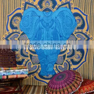 Indian Ombre Elephant With Lotus Mandala Wall Decor Bohemian Hippie Good Luck Wall Hangings Tapestry thumbnail-6