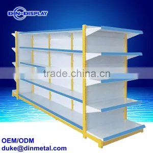 Supermarket Gondola Double Sided Slatwall Metal Shelving thumbnail-4