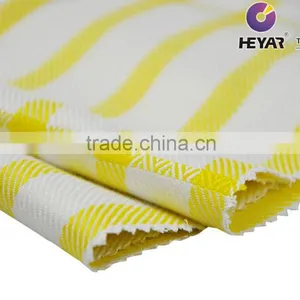 Bright Yellow and White Stripes Organic Fiber Bamboo Fabric thumbnail-1