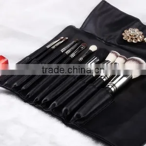 Top Grade Copper Ferrule 10pcs Private Label Makeup Brush Black, High Quality Private Label Makeup Brush Black thumbnail-2
