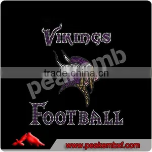 2015 Hot Sale Viking Stick on Football Rhinestone T Shirt Transfer thumbnail-4
