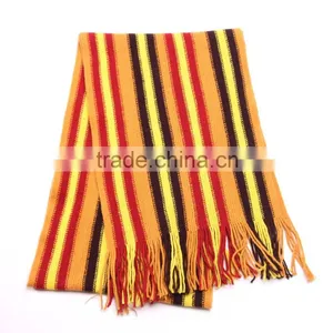 Stripe Knit Scarf With Tassels For Men thumbnail-5
