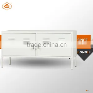 Home Furniture Steel Double Door Living Room TV Cabinet in White thumbnail-5
